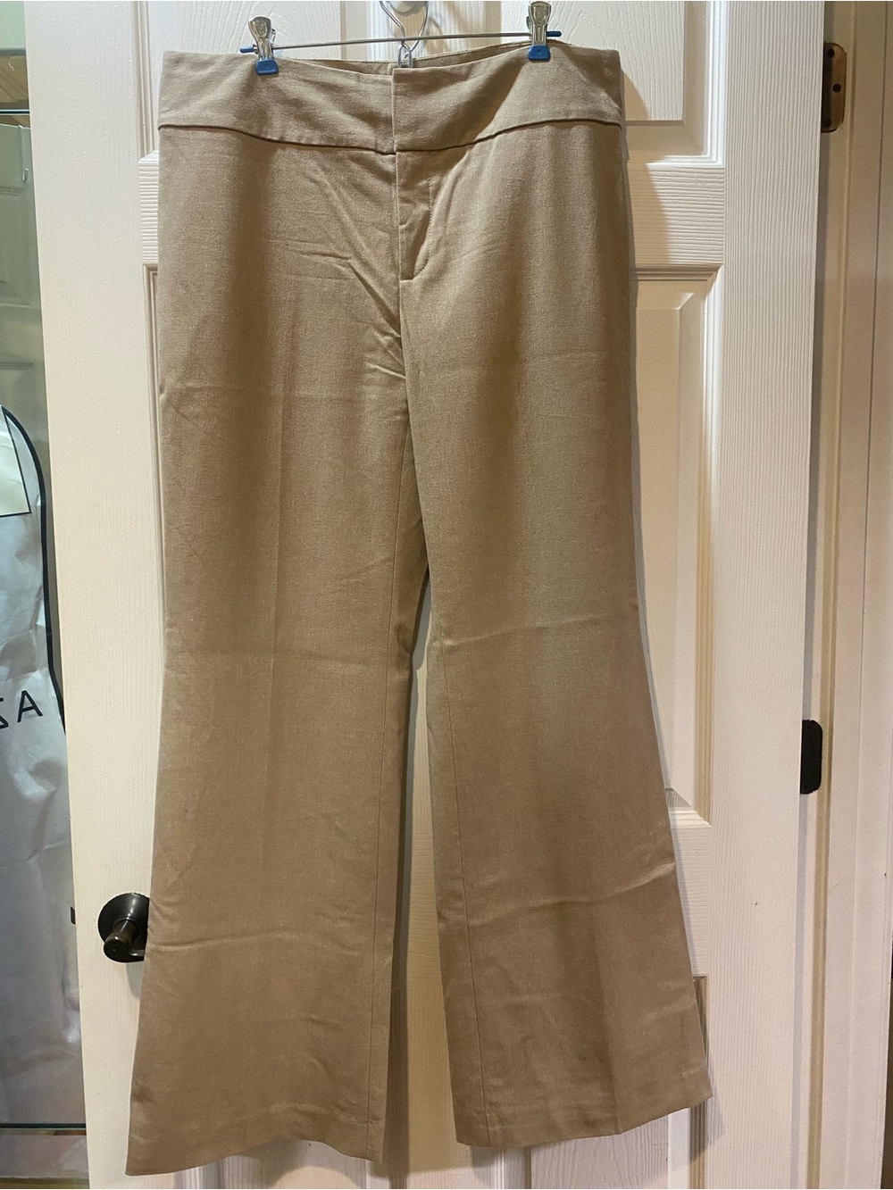 Banana Republic Wide-Leg Trousers in Light Khaki